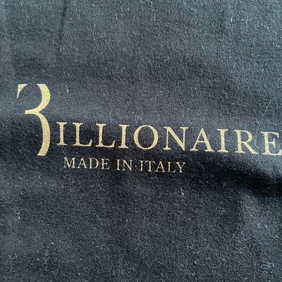 Billionaire Dust Bag Draw String Black Cotton Storage Bag Set of 2 Authentic - Picture 2 of 11